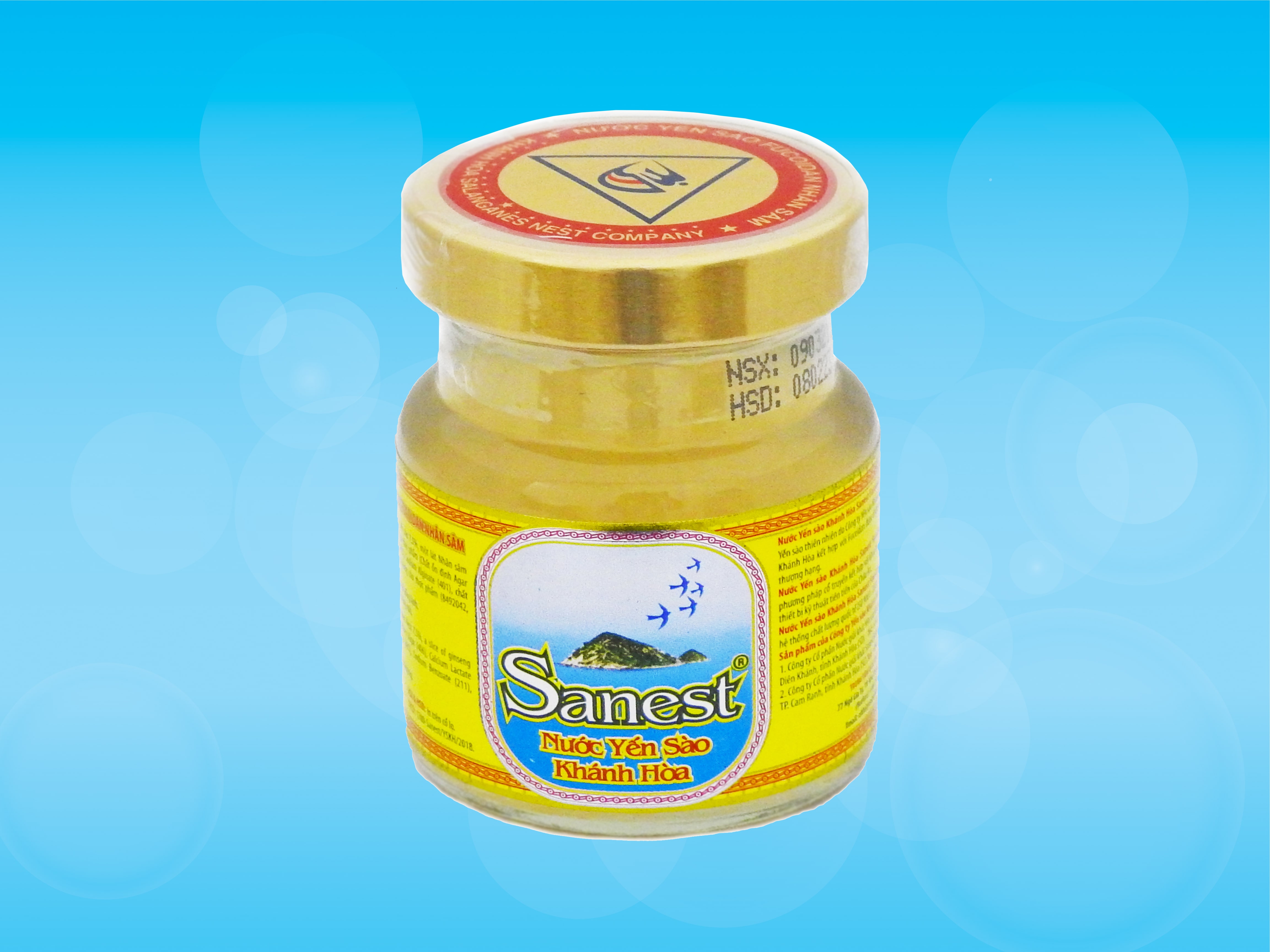 [Combo 10 lọ] Nước Yến sào Khánh Hòa Sanest Fucoidan Nhân sâm đóng lọ 70ml - 700