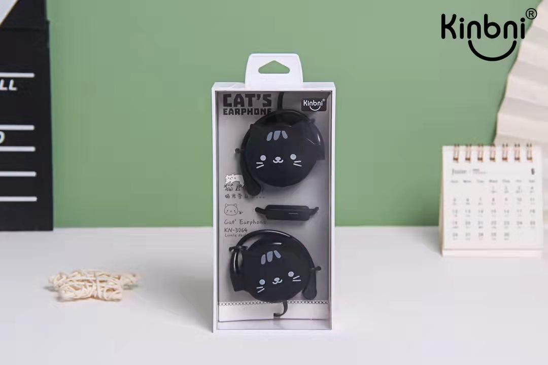 Phong cách mới nhất nút tai treo KN-3064 sáng tạo mới hoạt hình dễ thương điều khiển dây tai nghe nhạc có dây với cáp tai nghe đánh dấu