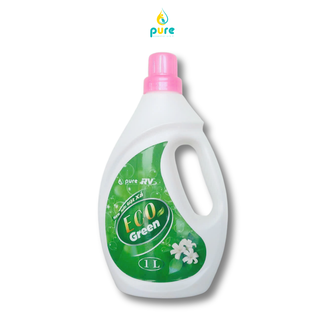 Nước Giặt Xả Sinh Học Thiên Nhiên Eco Green - Giặt Sạch Sâu - Lưu Hương Lâu -  Bảo Vệ Sức Khỏe 1L