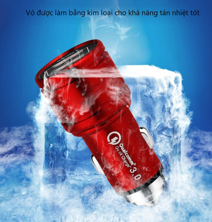 Tẩu sạc trên ô tô đa năng, tiện dụng tích hợp 2 cổng USB sạc nhanh