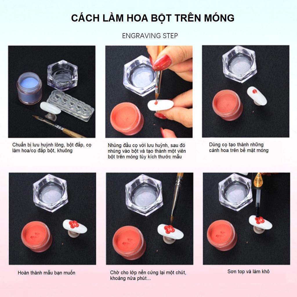 Set 24 Màu Bột Đắp Móng &amp; Bột Làm Hoa