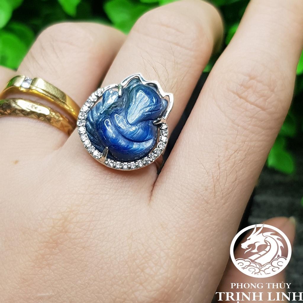 NHẪN HỒ LY XANH BIỂN ĐẬM