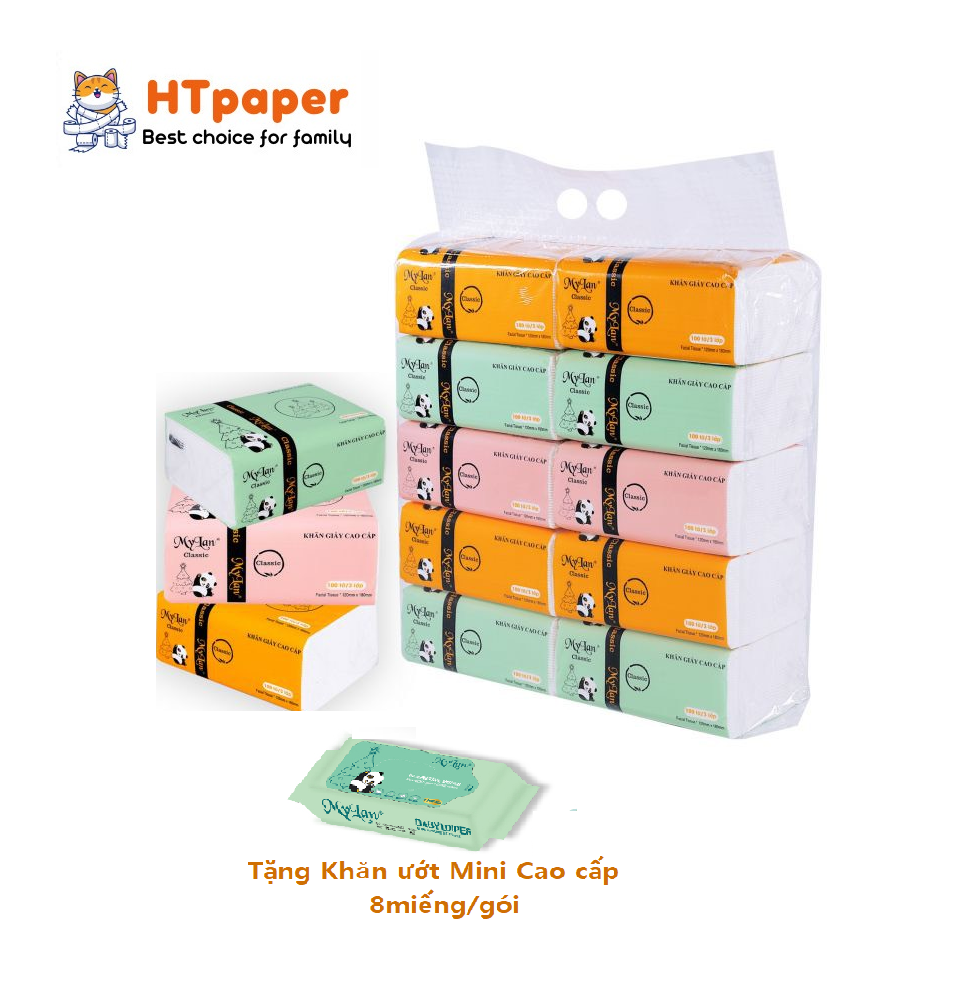 COMBO Giấy Ăn Gấu Trúc Sipiao Mylan 300 tờ