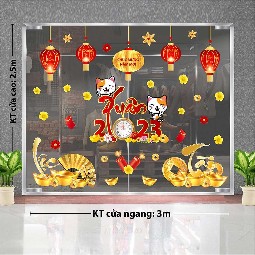 DECAL TRANG TRÍ TẾT 2023 COMBO SỐ 28