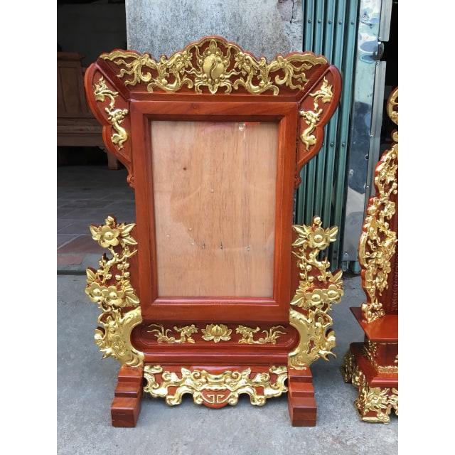 Khung ảnh thờ chạm rồng dát vàng