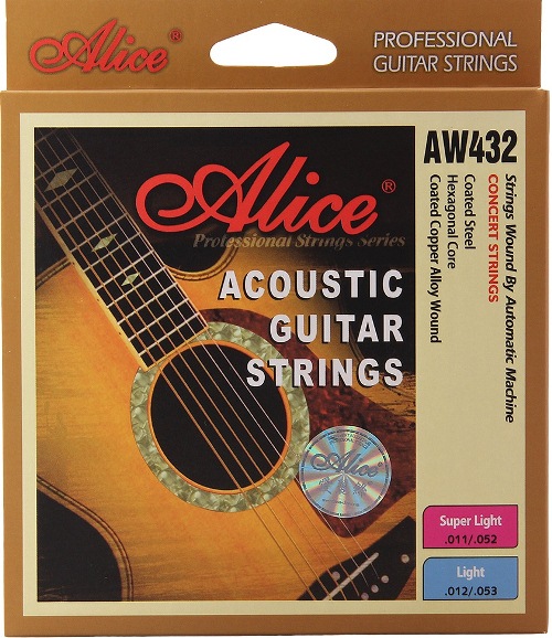 Combo dây đàn guitar acoustic Alice AW432+Capo A107A+ Miếng dán Alice (SOL.G)