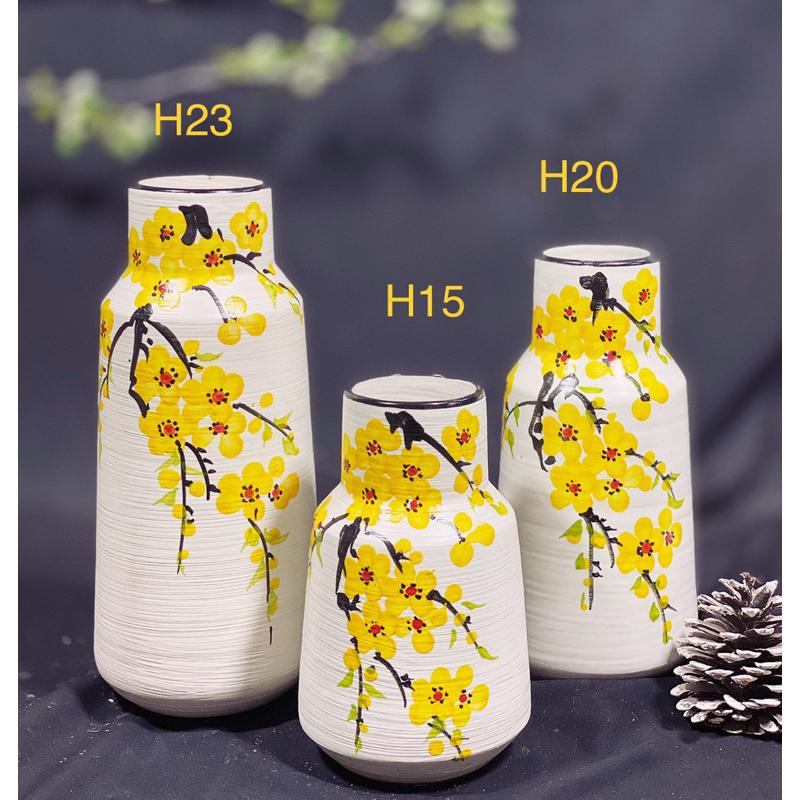 Set 3 lọ Decor- cắm hoa. Gốm sứ Bát Tràng.