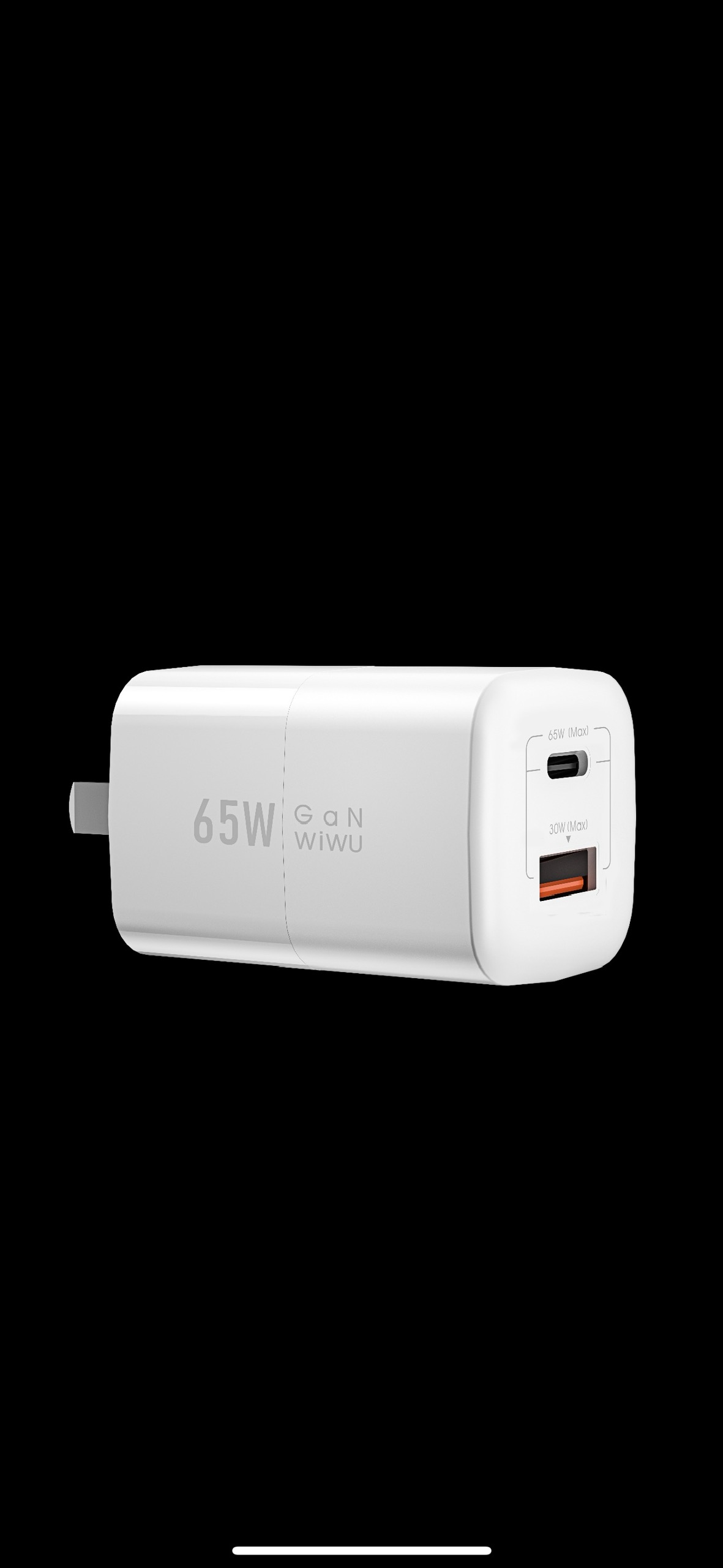 Củ sạc nhanh Wiwu Nano Gan PD + QC Fast Charger Wi-U012 cho điện thoại, máy tính bảng sạc nhanh 65W - Hàng chính hãng