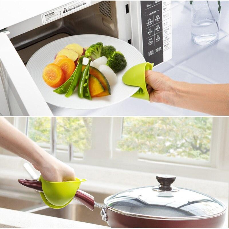1Pc Kitchen Silicone Heat Resistant Gloves Clips Insulation Non Stick Anti-slip Pot Bowel Holder Clip Cooking Baking Oven Mitts
