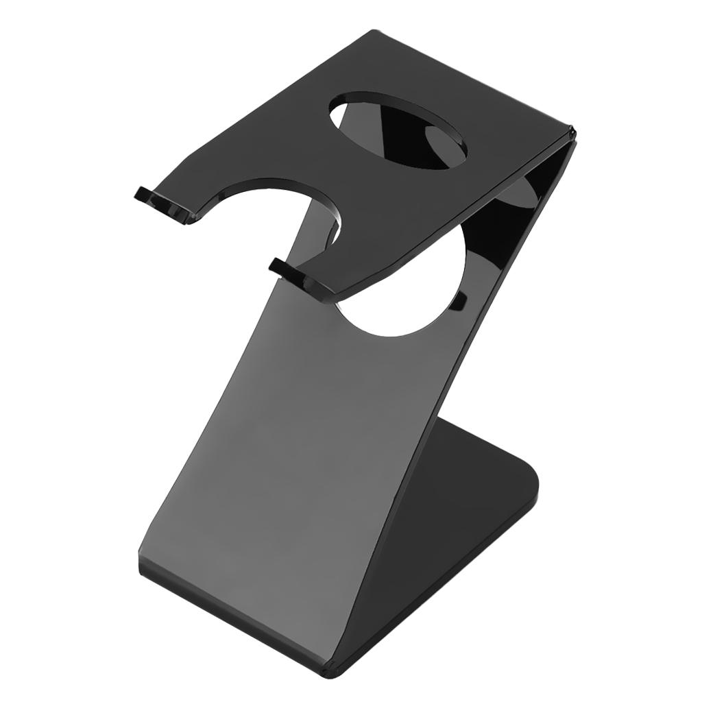 Acrylic Z-Shape Stand Barber Salon Brush Shaving Tools Holder Rack Black