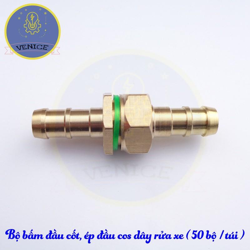 Bộ ép đầu dây máy rửa xe - Đuôi chuột phi 8mm - Cỡ ren 13 mm