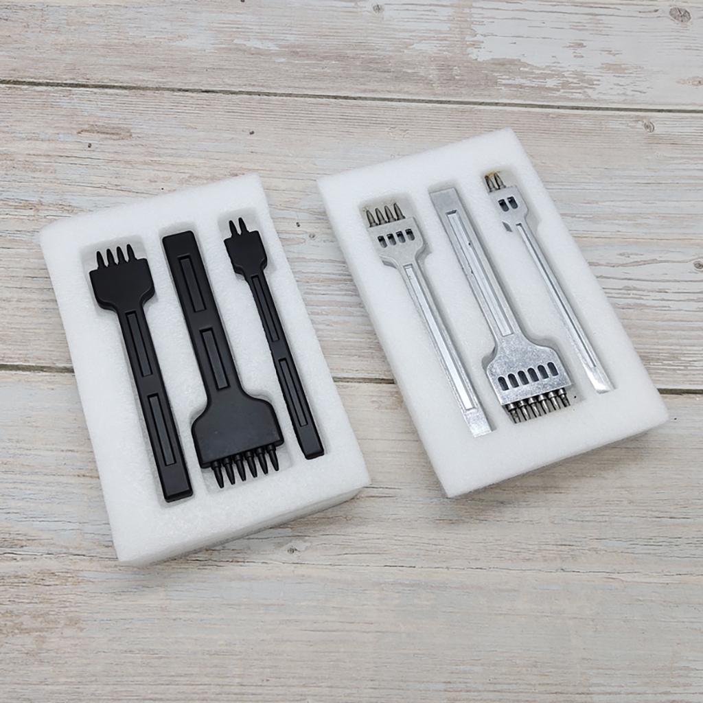 3x Steel Leather DIY Punch Tool Leather Craft Tooth Punch 2/4/6 Prong
