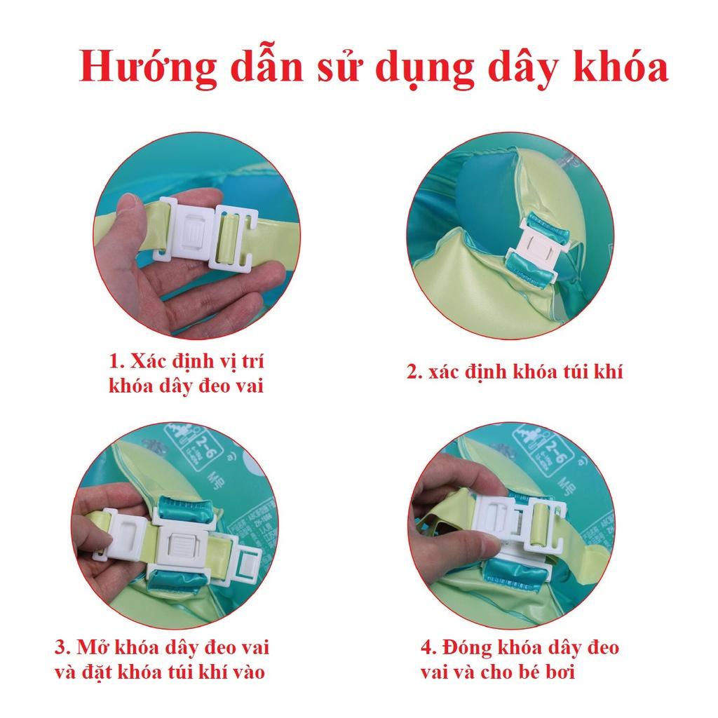Phao Bơi Cho Bé Chống Lật Từ 0-6 Tuổi Mẫu ABC Xanh Lá - Trơn