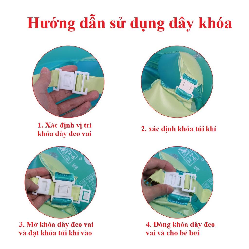 Phao Tập Bơi Có Đai Chống Lật Cho Bé Từ 0-6 Tuổi - Xanh Lá - Kèm Bóng