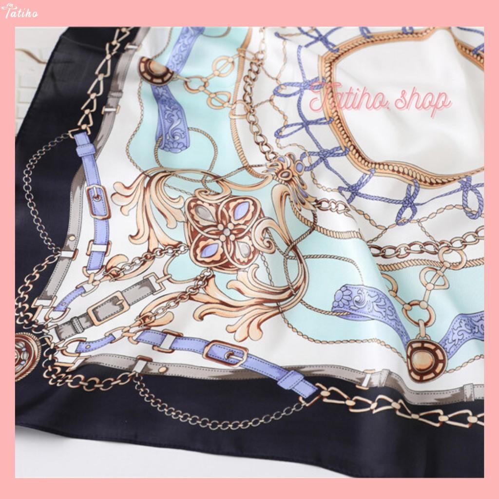Khăn Lụa Vuông, Khăn Turban Cung Điên Thanh Lịch Sang Trọng - Chất Liệu Chiffon - 70x70cm - Mã KL024