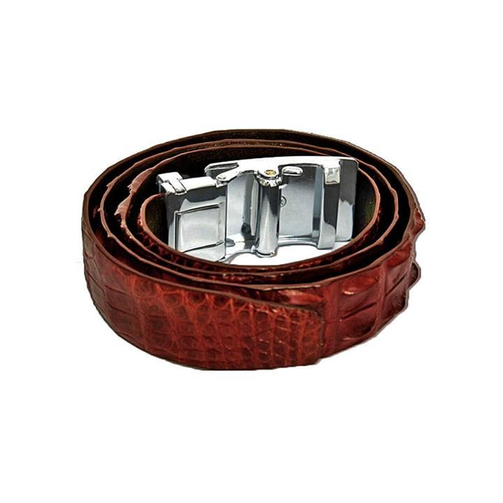 Dây nịt nam da cá sấu Huy Hoàng gai lưng 3,5P màu nâu đỏ HT4839