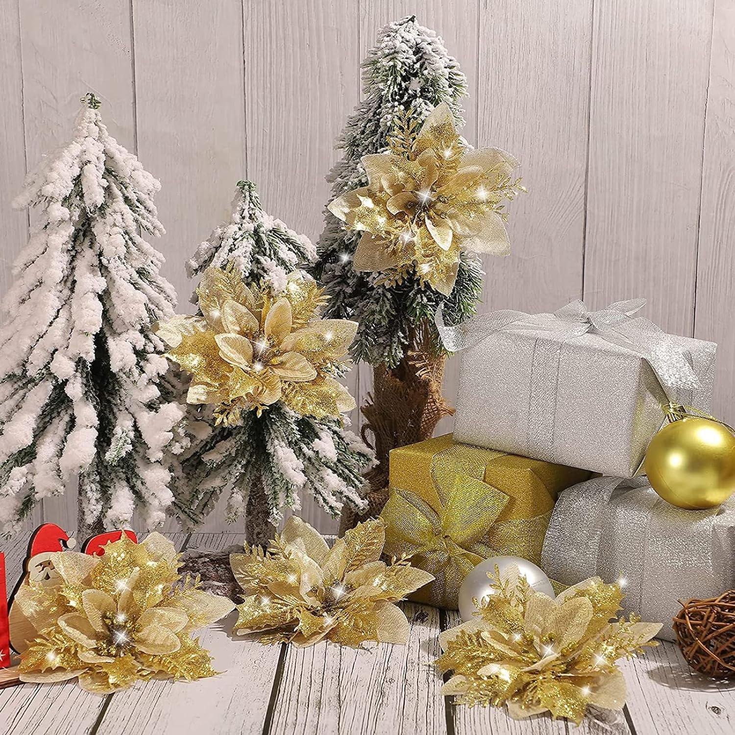 20 % trang trí Giáng sinh, hoa Giáng sinh nhân tạo, cây Giáng sinh lấp lánh, hoa nhân tạo mặt dây chuyền, cho cây Giáng sinh, vương miện, trang trí đám cưới