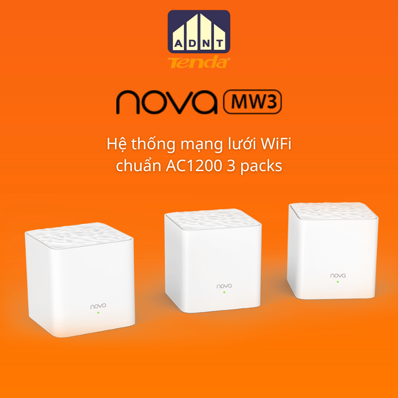 Hệ thống phát wifi chuẩn 1200 Mbps băng tần kép Wireless Router Nova MW3 Tenda hàng chính hãng