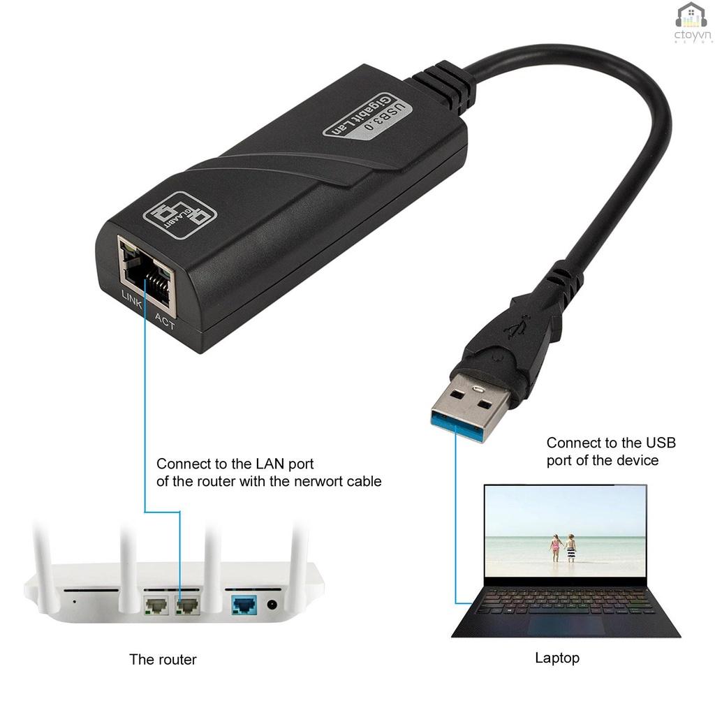 Cáp chuyển đổi USB 3.0 sang Gigabit Ethernet RJ45 LAN 10/100/1000Mbps cho máy tính