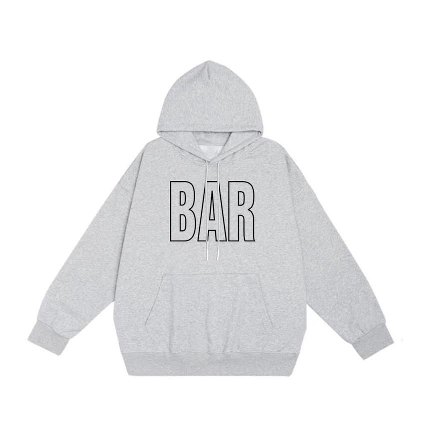 Áo mũ Hoodie Unisex MonsterX BAR form rộng 3 màu nỉ bông cặp đôi nam nữ Oversize Ulzzang thu đông