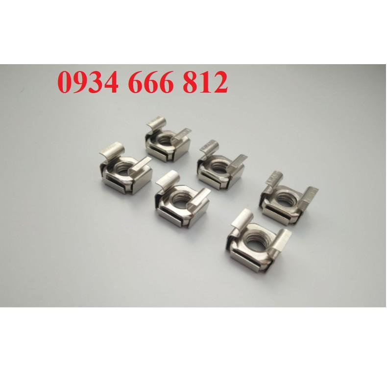 Combo 100c Đai ốc cài M6 mạ niken trắng sáng như inox