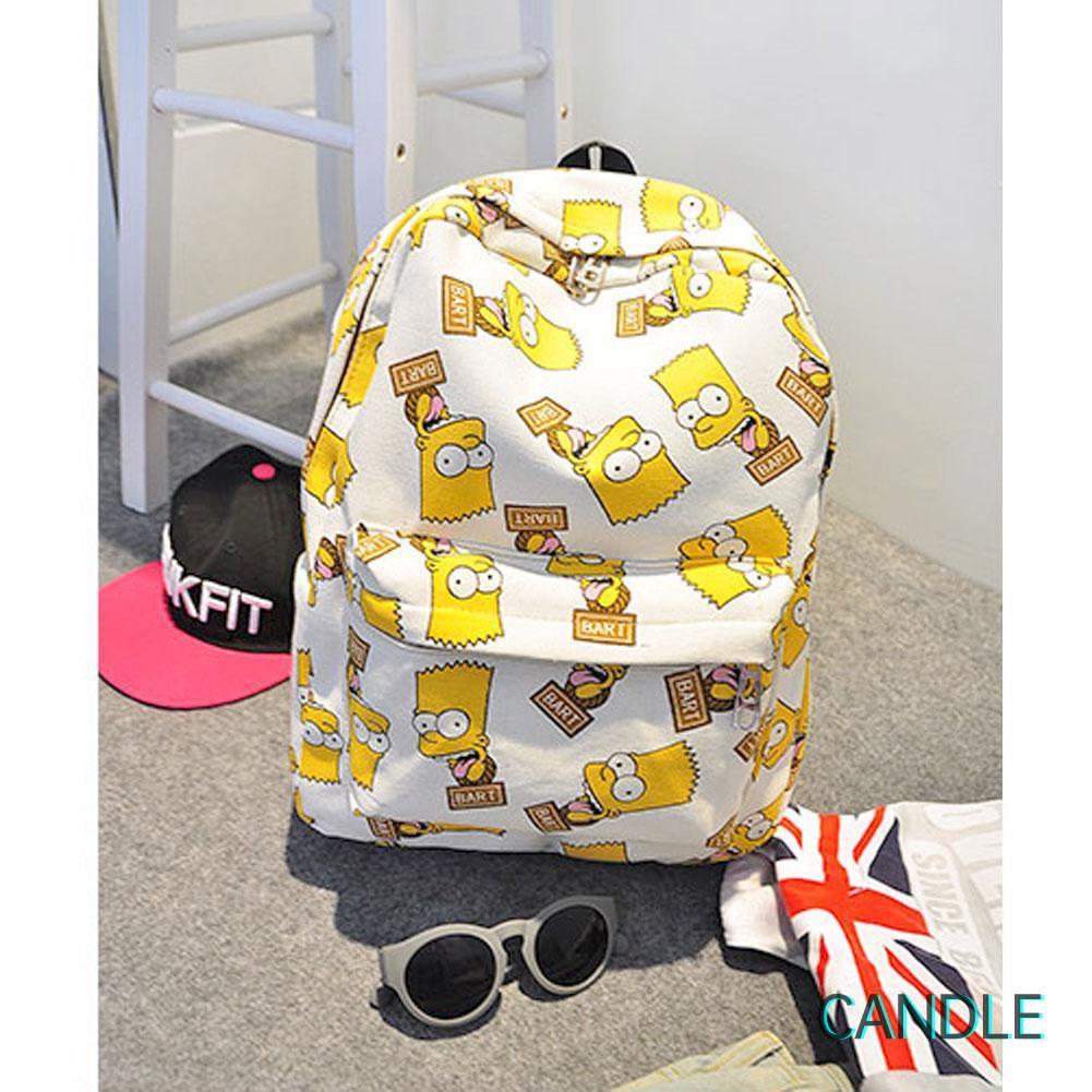 Balo Canvas Unisex In Họa Tiết Hoạt Hình