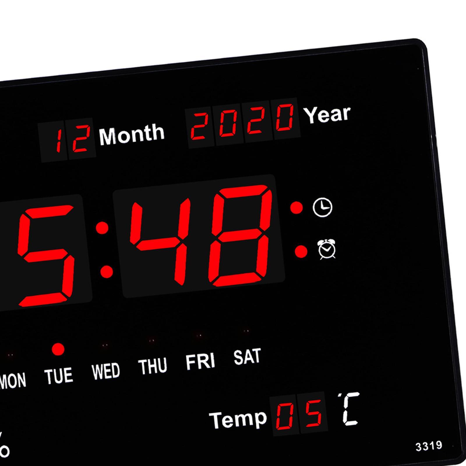 Electronic Wall Clock Temperature Display LED Display Calendar Table Clocks