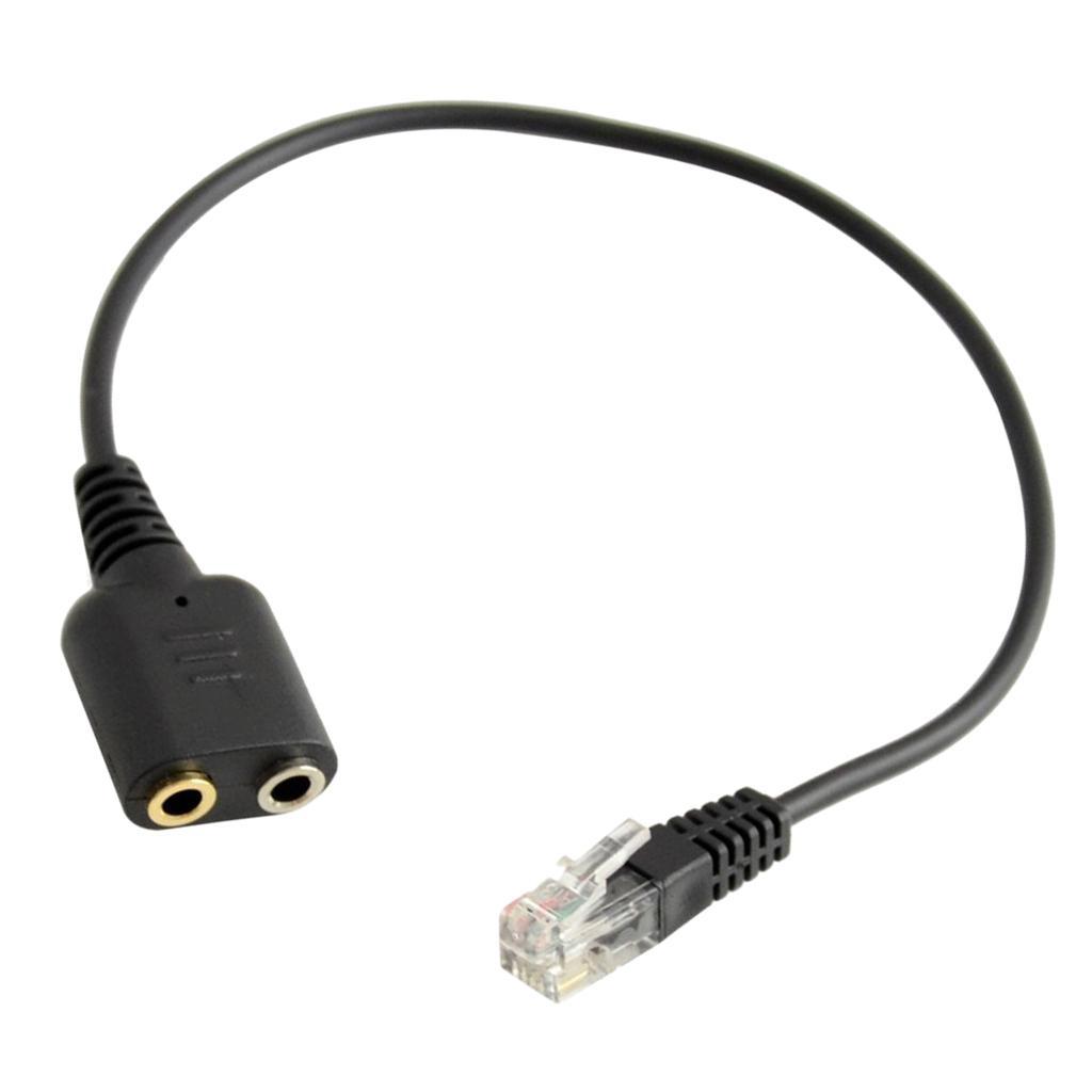 RJ9 Male to 2x 3.5mm Female Headset Phone MIC Audio Splitter Adapter Cable + 3.5mm Male To 2 Female Audio Jack Earphone Headphone 2 Way Splitter Adapter