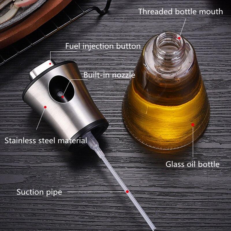 Kitchen Baking Oil Spray Empty Bottle Vinegar Bottle Oil Dispenser Salad BBQ Water Gravy Boats Grill Glass Sprayer Cooking Tool