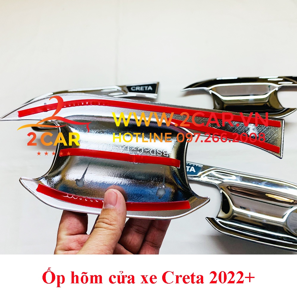 Ốp hõm, chén cửa xe Hyundai Creta 2022 2023 chất liệu crom cao cấp