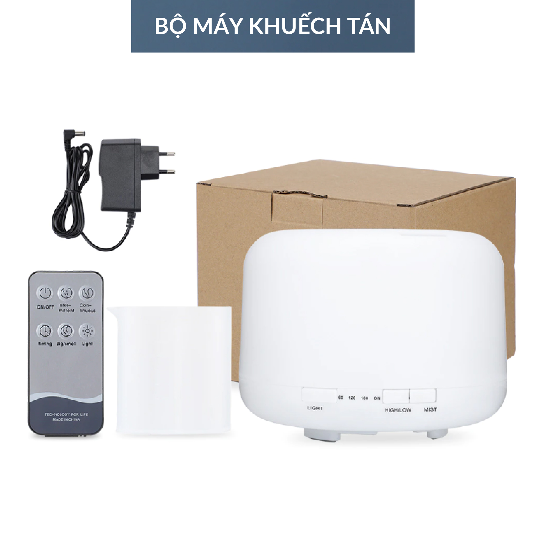 Máy Khuếch Tán Tinh Dầu Đèn Led 7 màu, Công suất 24V, Có Remote