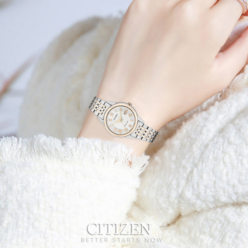 Đồng Hồ Nữ Citizen Dây Thép Không Gỉ FE1084-51A - Mặt Trắng (Sapphire)