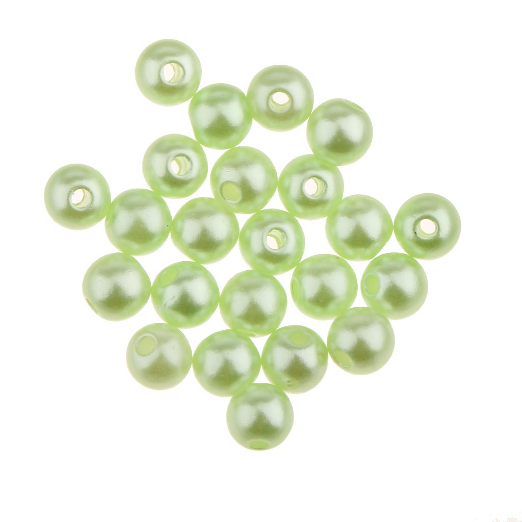 100Pcs 8mm Charm Green Beads Loose Beads Spacer for DIY Beads Jewelry Making