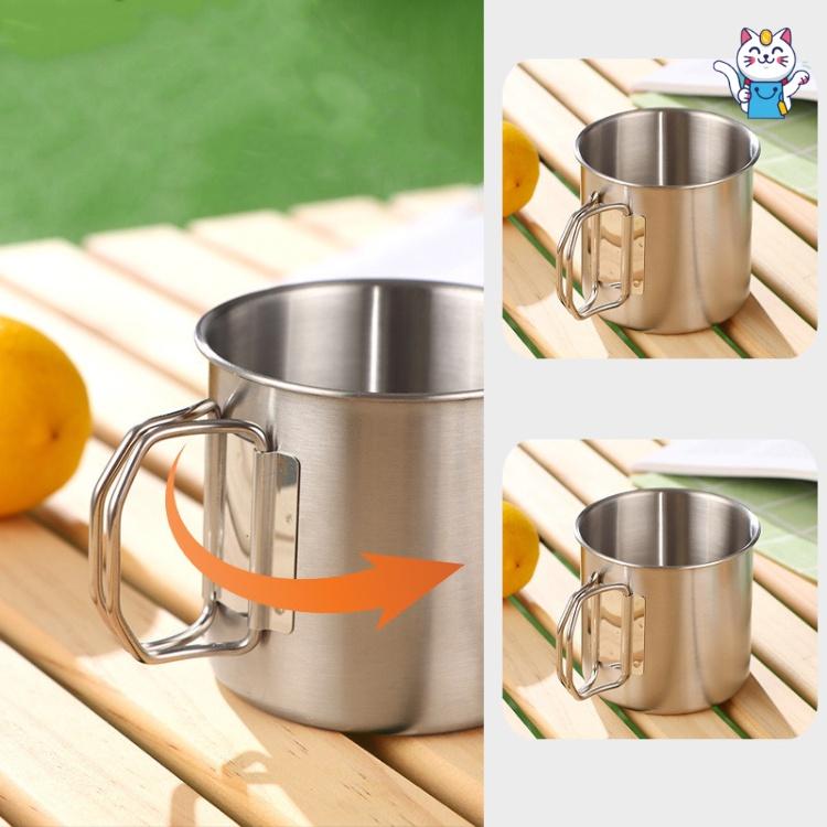 Cốc Inox 304 Siêu Bền Để Đun Nước Nấu Mỳ Ăn Uống Khi Đi Dã Ngoại