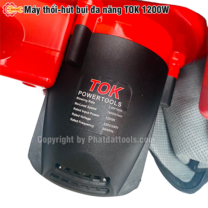 Máy thổi hút bụi 2 chức năng TOK 1200W - Hút thổi siêu khỏe - Bảo hành 6 tháng