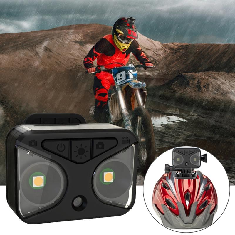 Camera Chiếu Hậu Xe Đạp Camera Chống Nước Thể Thao Quay Video Camera Đèn LED HD720P Cho Xe Máy Máy Ảnh