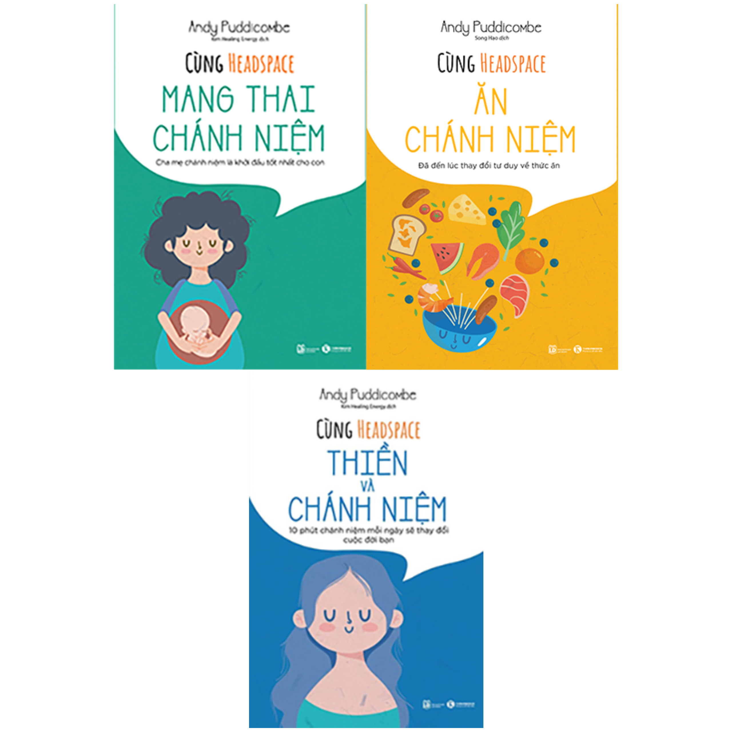 Combo 3Q Cùng Headspace: Thiền Và Chánh Niệm + Ăn Chánh Niệm + Mang Thai Chánh Niệm