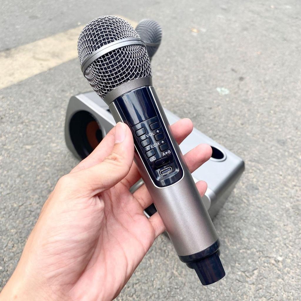 Loa Karaoke Bluetooth Mắt Cú Sd-312 Mới Nhất Cực Hay Kèm 2 Micro Không Dây Có Màn Hình LCD