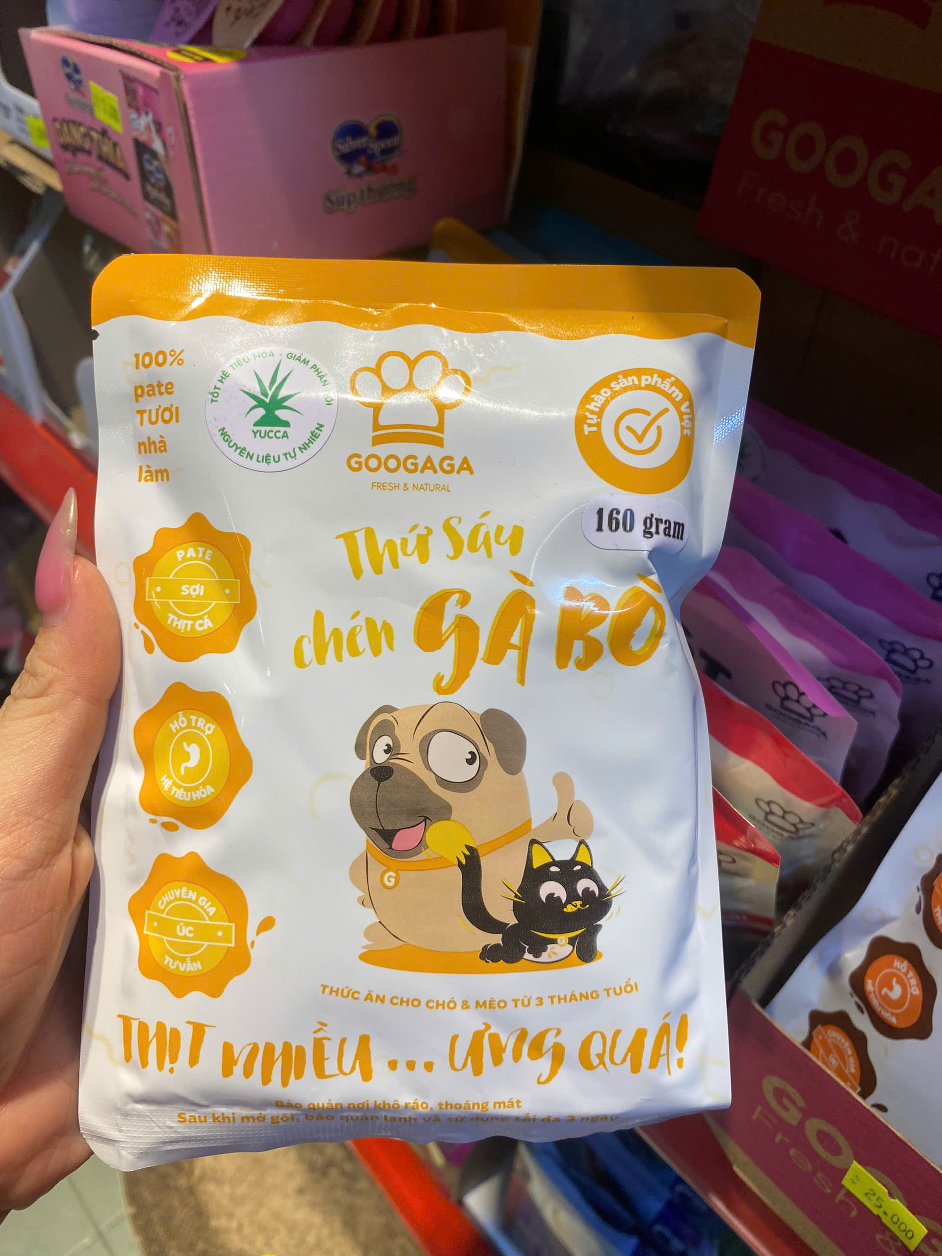 Pate dành cho chó mèo Googaga túi 160g xuất xứ Việt Nam nhiều vị