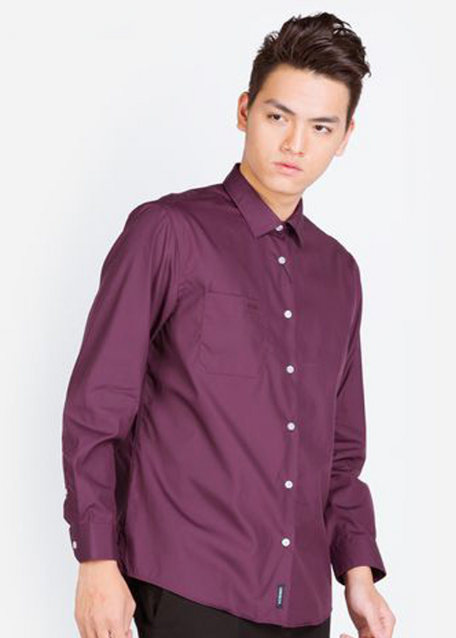 Áo sơ mi dài tay nam ALIGRO trơn basic chất liệu cotton cao cấp, thoáng mát , form dáng trẻ trung ALGS031