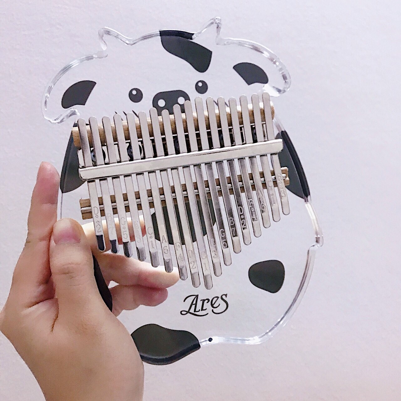 Đàn Kalimba Trong Suốt ARES AC01 Hình Bò Sữa - Kèm Hộp Chống Sốc