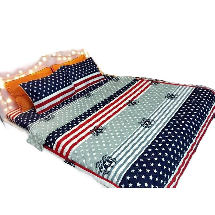 Set 5 món chăn hè ga chun Cotton Poly cỡ mỹ