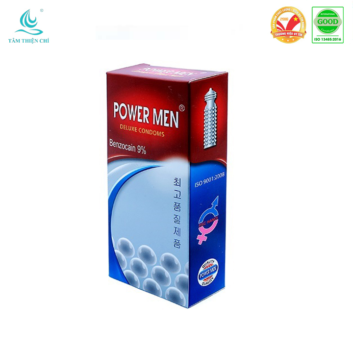 Bao Cao Su Powermen Ngọc Trai Hỗ Trợ Điều Trị Xuất Tinh Sớm (Hộp 12 Cái)