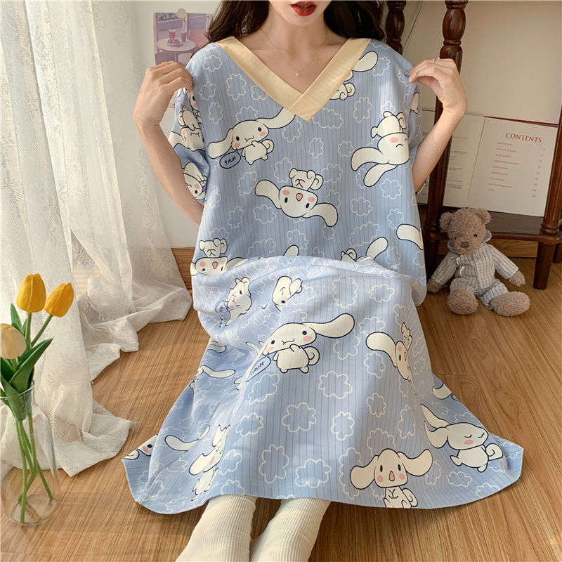 Váy ngủ bầu đẹp 2023- Đầm mặc nhà Bigsize thời trang mùa hè thu cho bầu, béo sau sinh cho bú giá rẻ Freesize