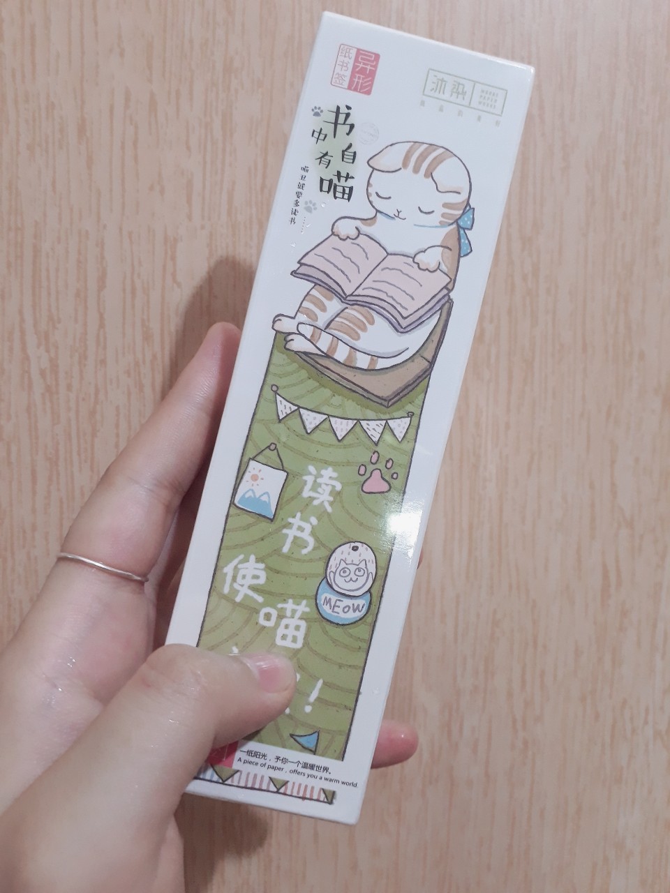 Hộp 30 Bookmark Đánh Dấu Sách Hình Mèo - 15.5x4.5cm