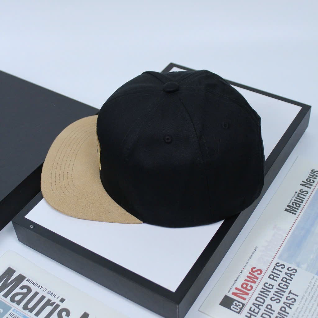 Nón kết lưỡi (hiphop) mỏ da lộn, mũ snapback kaki phối mỏ phong cách thể thao thêu chữ BRIXTON