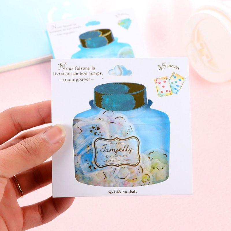 Sticker giấy dầu Jam Jelly dán trang trí sổ, Kích thước: 154mm * 100mm