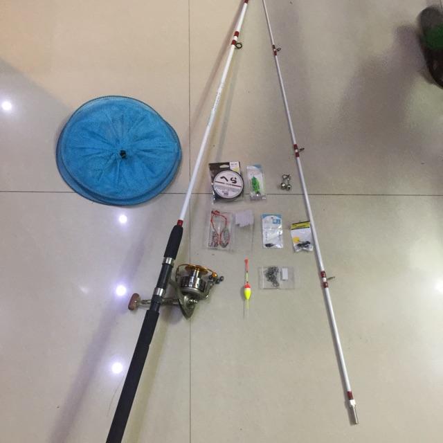 Bộ cần 2 khúc shimano 2,7 m máy lc 7000