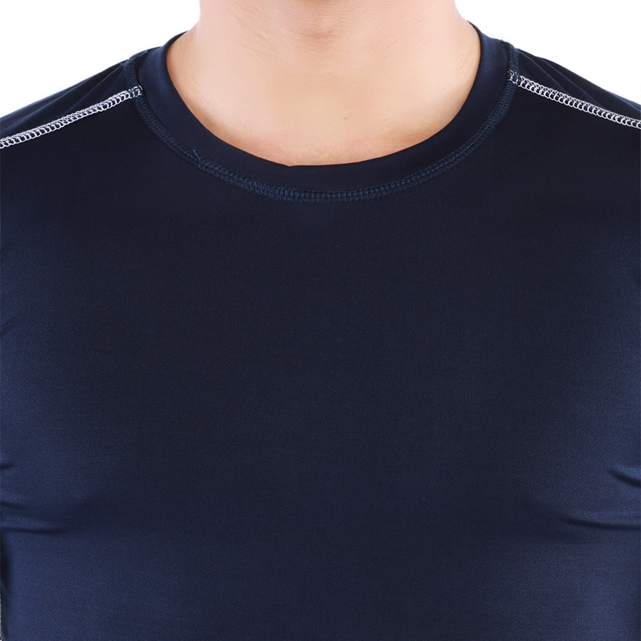 Áo Base Layer Tập Gym Nam Tay Ngắn Xanh Navy Unique