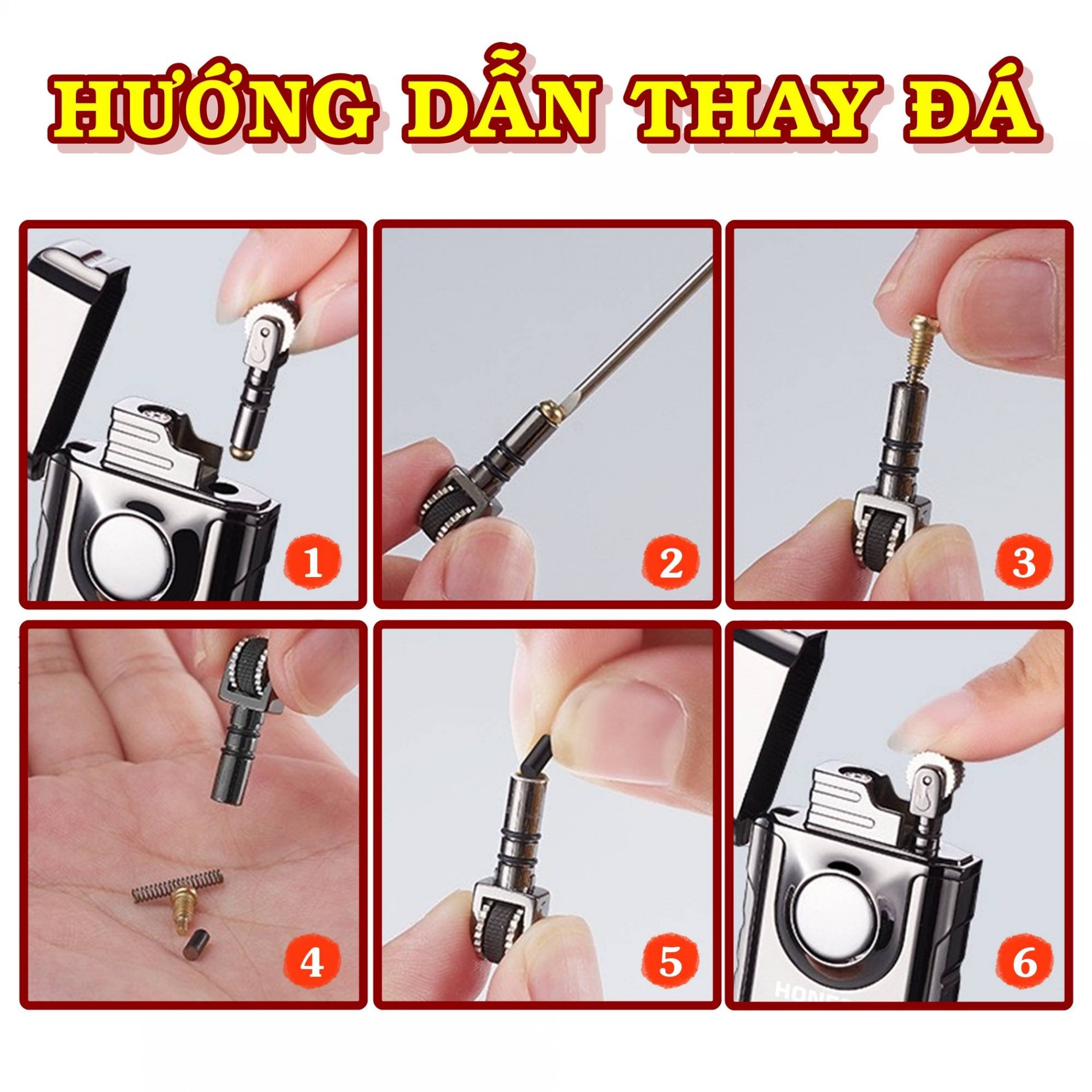 Bật lửa hột quẹt HONEST 2 chế độ lửa ngọn vs lửa hỏa tiễn có đèn - xài gas